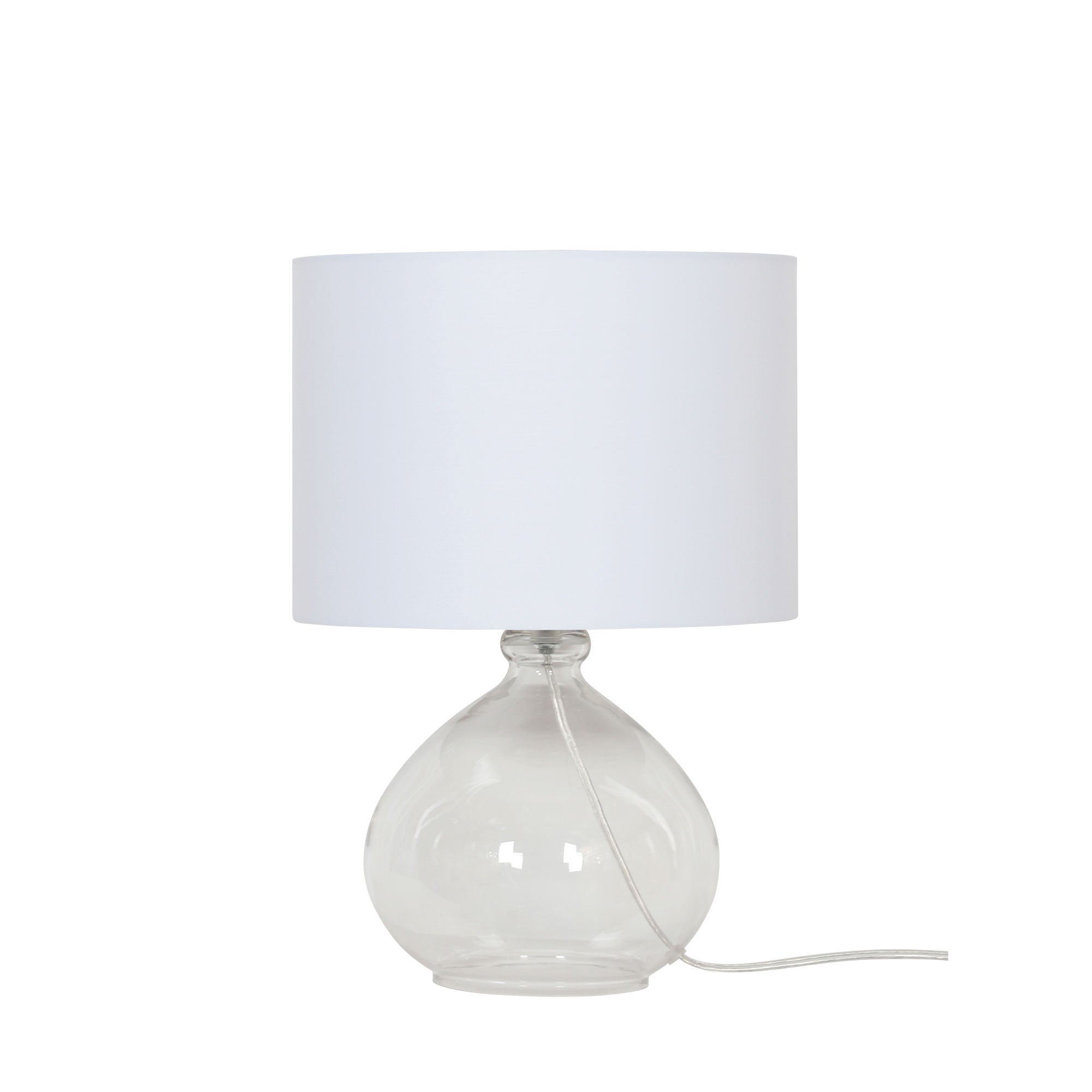 Melfi Table Lamp Clear Glass White Cotton - OL95714CL