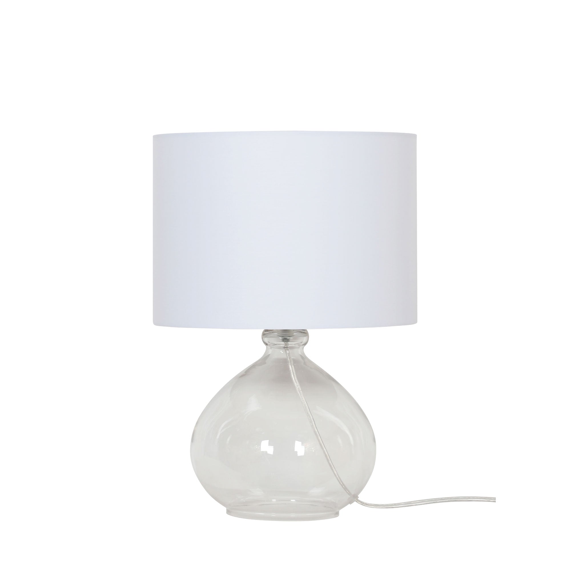 Buy Table Lamps Australia Melfi Table Lamp Clear Glass White Cotton - OL95714CL