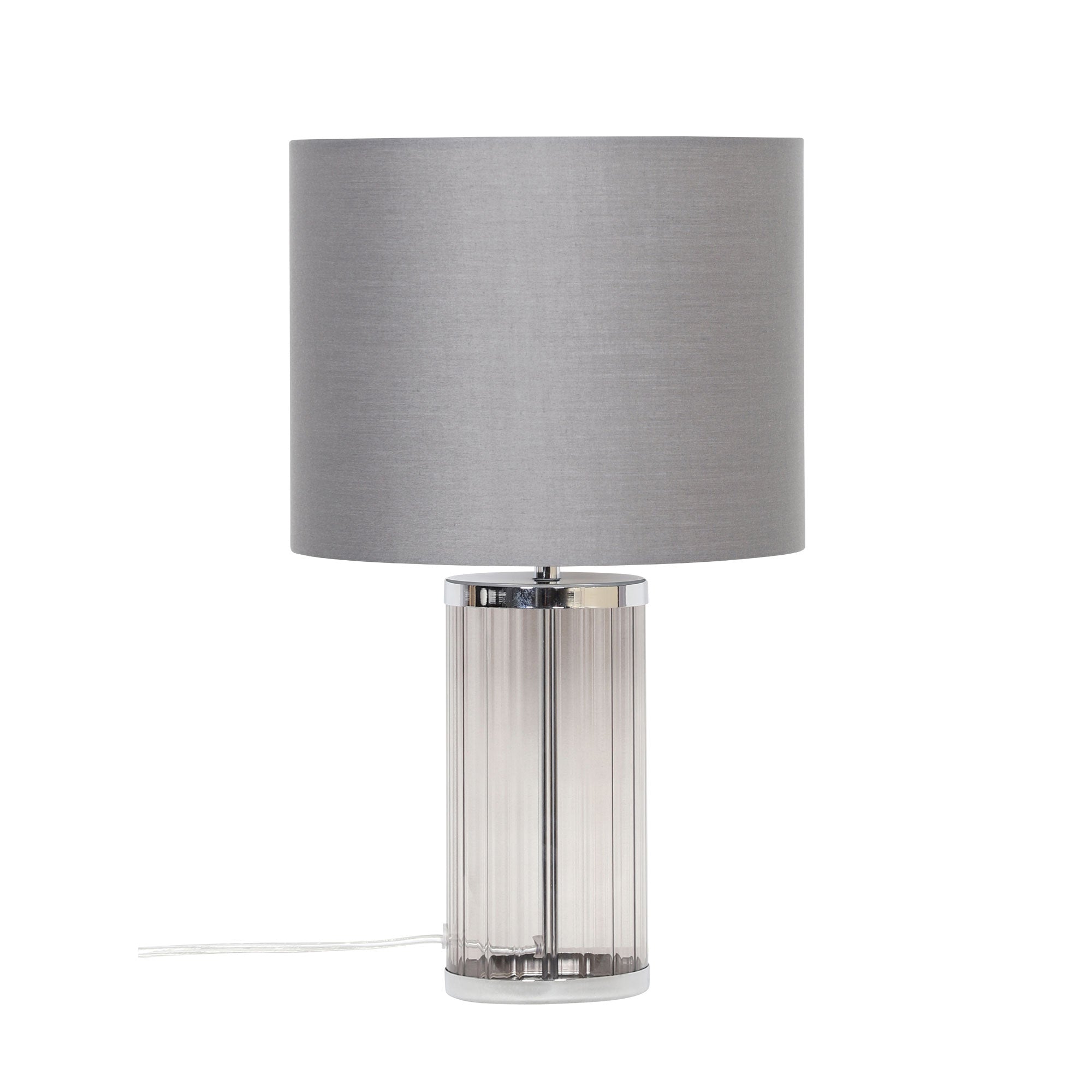 Buy Table Lamps Australia Nizio Table Lamp Smoke Glass Grey Cotton - OL95715SM