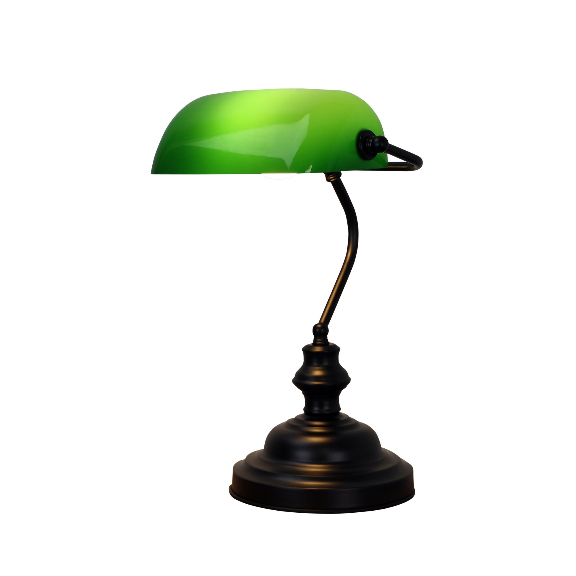 Buy Touch Lamps Australia Bankers 1 Light Touch Table Lamp Black & Green - OL99458BK