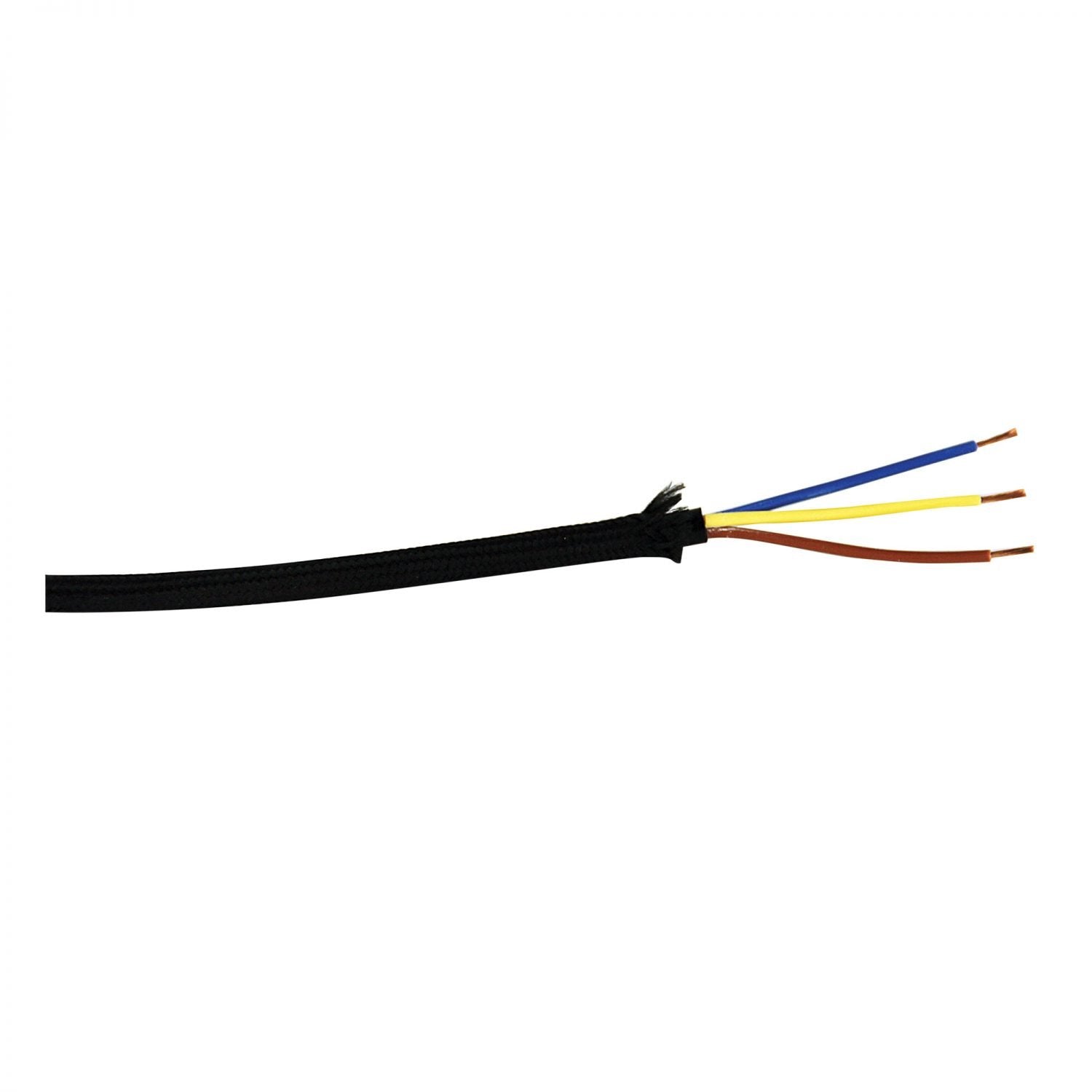 Buy Cables & Connectors Australia Cable Black Cloth Covered 3-Core Per Metre - OLA03/53BK