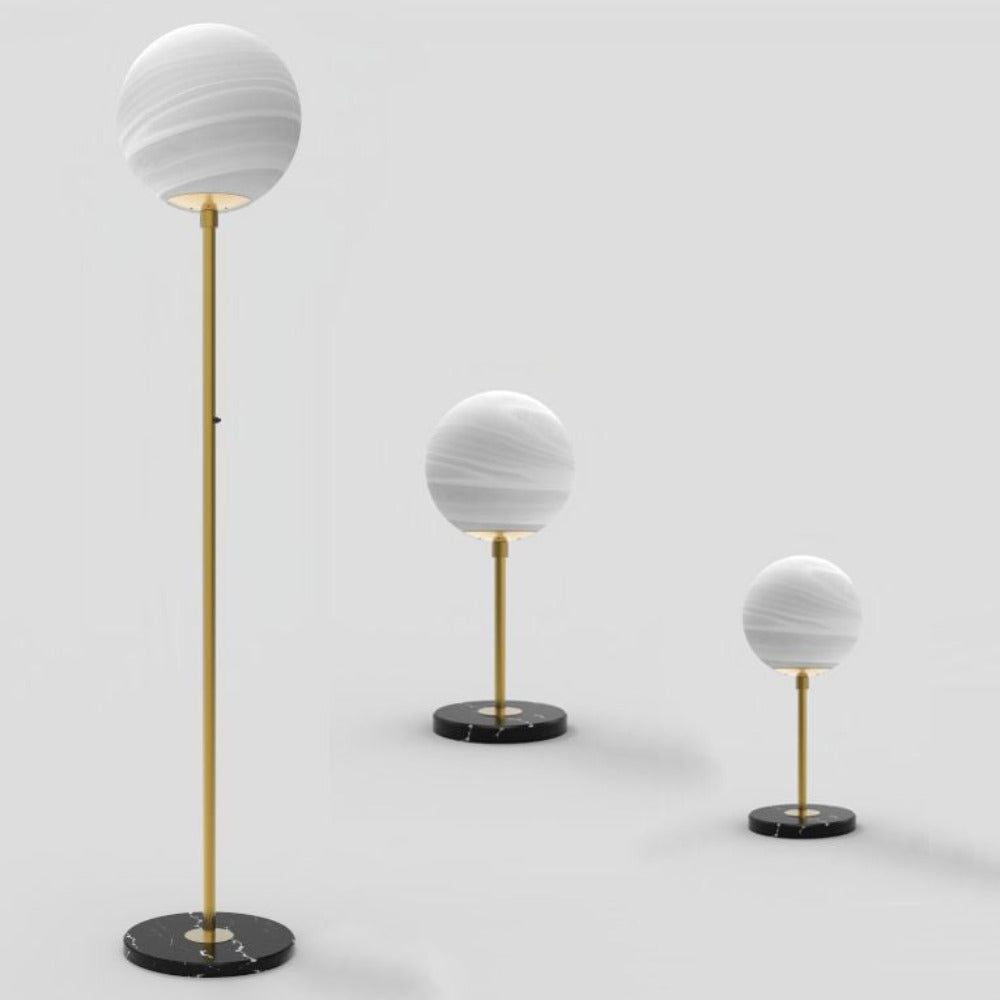 Buy Floor Lamps Australia Oliana Floor Lamp Antique Gold Iron Black Marble - OLIANA FL-AGMB