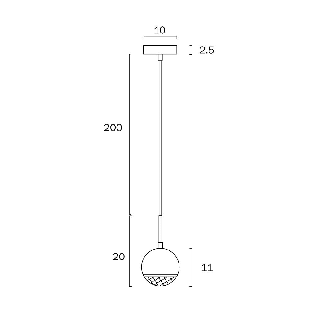 Oneta Pendant 1 Light White Iron - ONETA PE01-WHCL