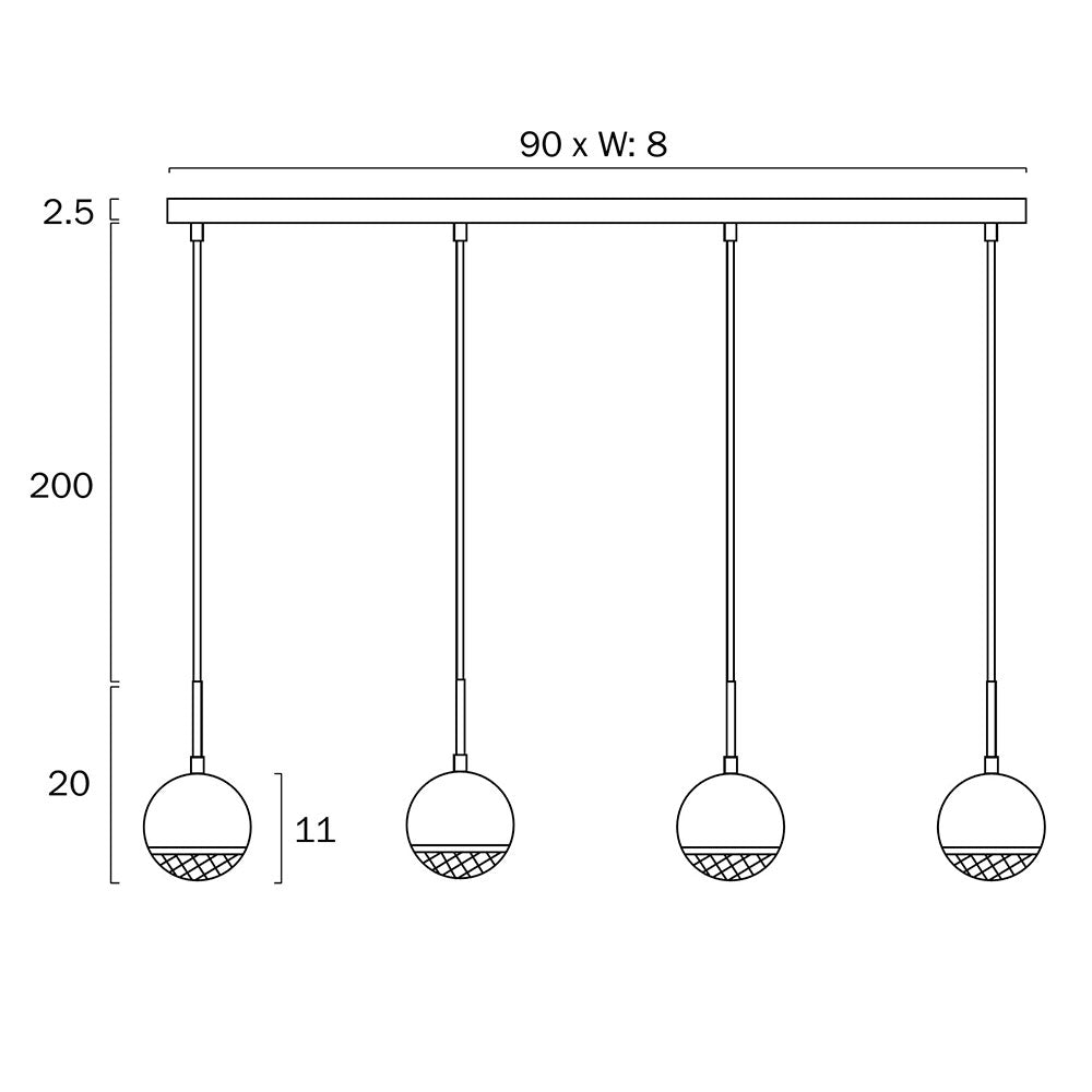 Buy Island Pendant Lights Australia Oneta Pendant 4 Lights White Iron - ONETA PE04-WHCL