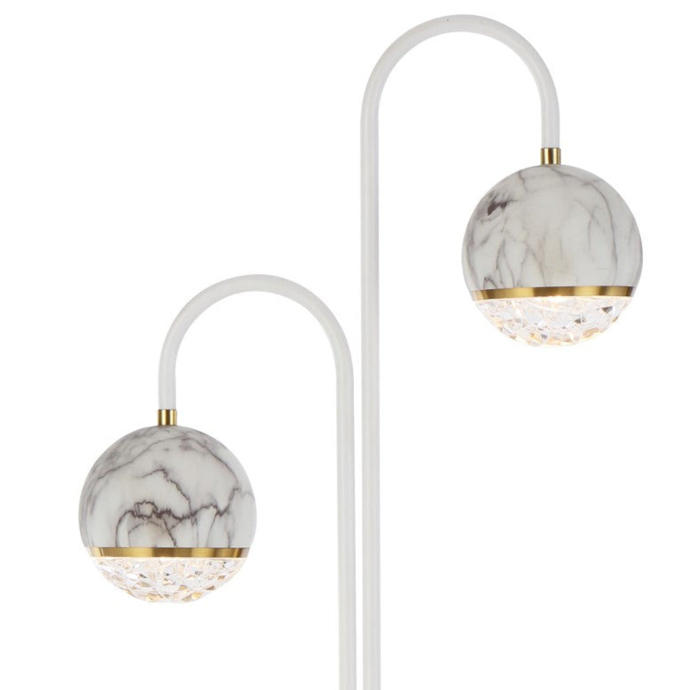 Buy Floor Lamps Australia Oneta Floor Lamp 2 Lights White Matt Iron Clear Acrylic - ONETA FL2-WHCL