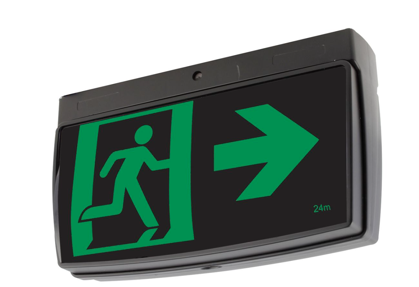 Buy Emergency LED Exit Signs Australia One-Box 2W Exit Sign Black - 19874/06