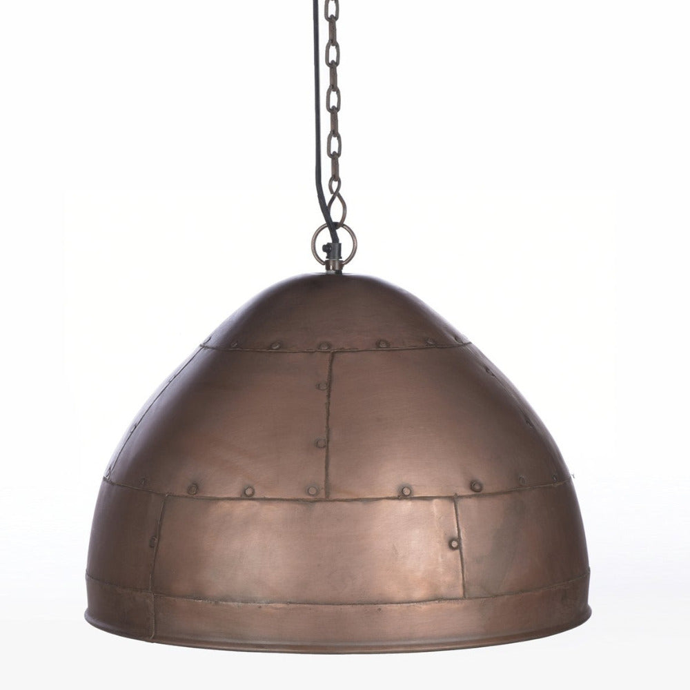 Buy Pendant lights australia - P51 Medium 1 Light Iron Riveted Dome Pendant Antique Copper - ZAF10168CP