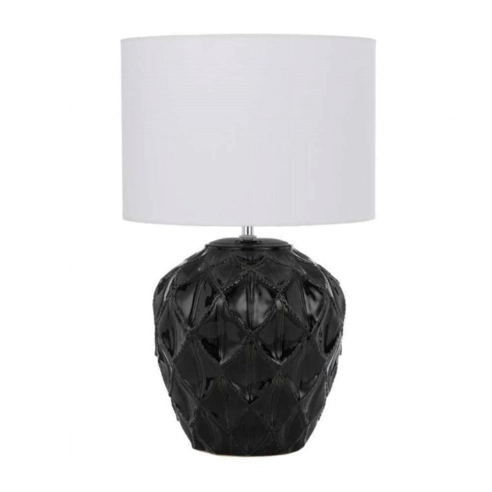 Buy Table Lamps Australia Diaz Table Lamp Light Black Ceramic / White Fabric - DIAZ TL-BKWH