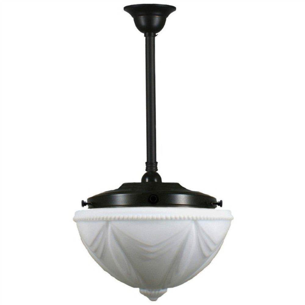 Buy Pendant Lights Australia Single Rod Pendant Patina Black With 14" Empire Opal Matt Glass - 3020111