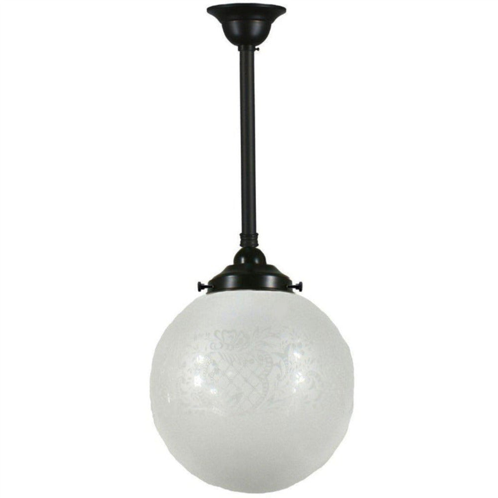 Buy Pendant Lights Australia Single Rod Pendant Patina Black With 10" Sheffield Glass - 3020100