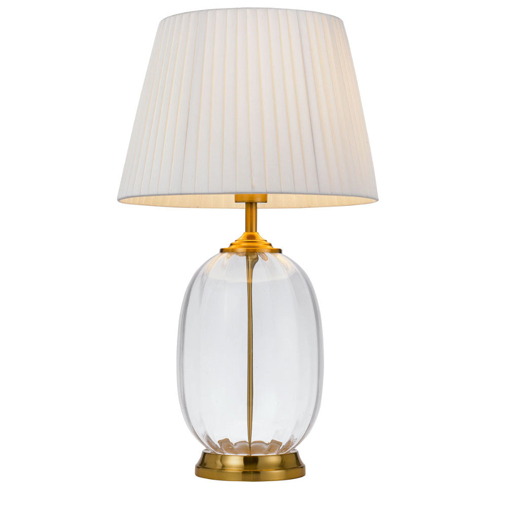 Perla 1 Light Table Lamp Antique Gold & Clear - PERLA TL-IVCL