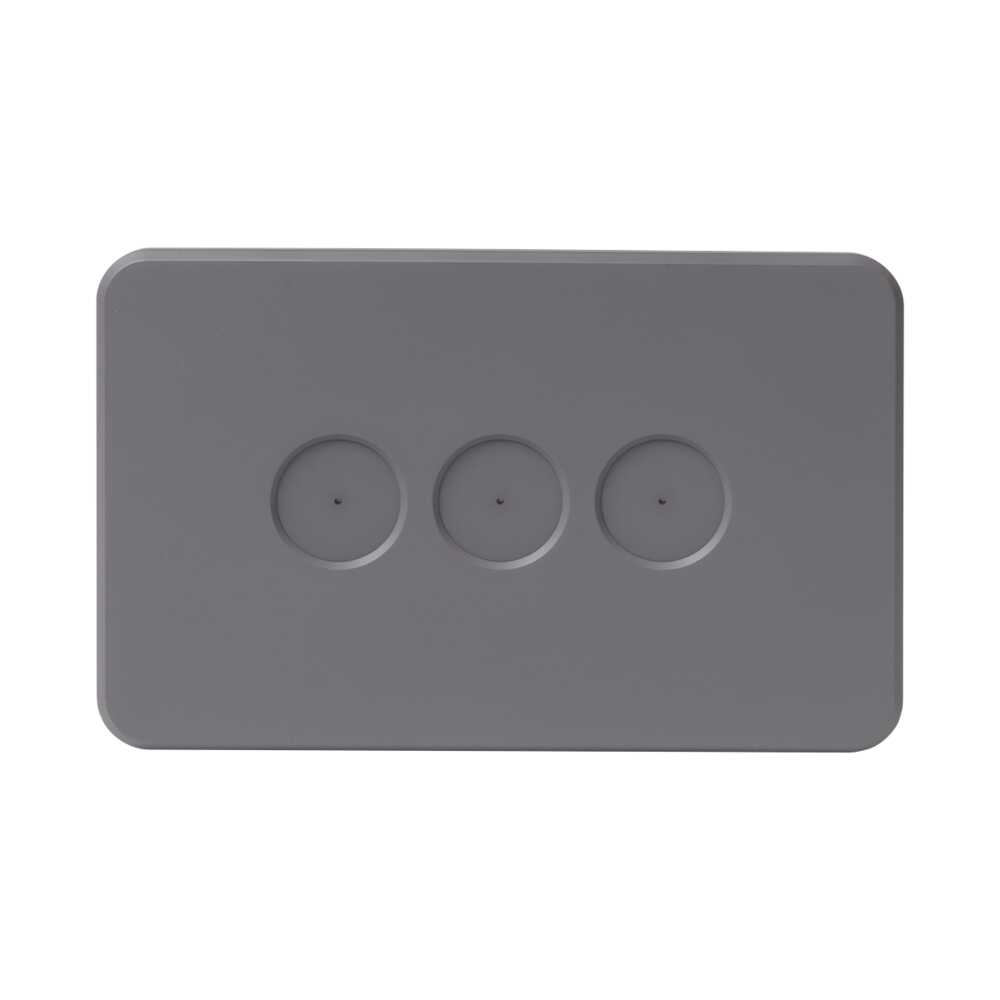 Buy Accessories & More Australia Pixie Smart Face Plate Gloss Grey Polycarbonate 3 Gang Configurations - SWAC3SGG