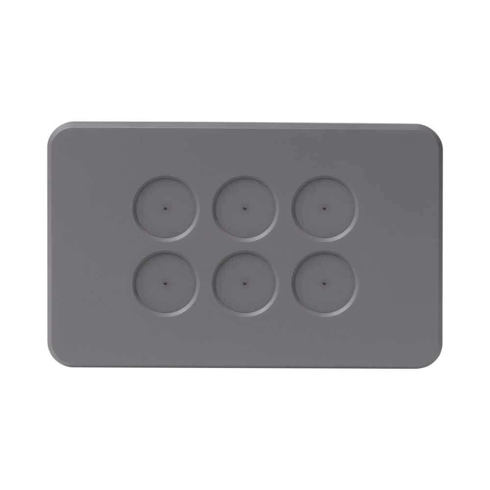 Buy Accessories & More Australia Pixie Smart Face Plate Gloss Grey Polycarbonate 6 Gang Configurations - SWAC6SGG