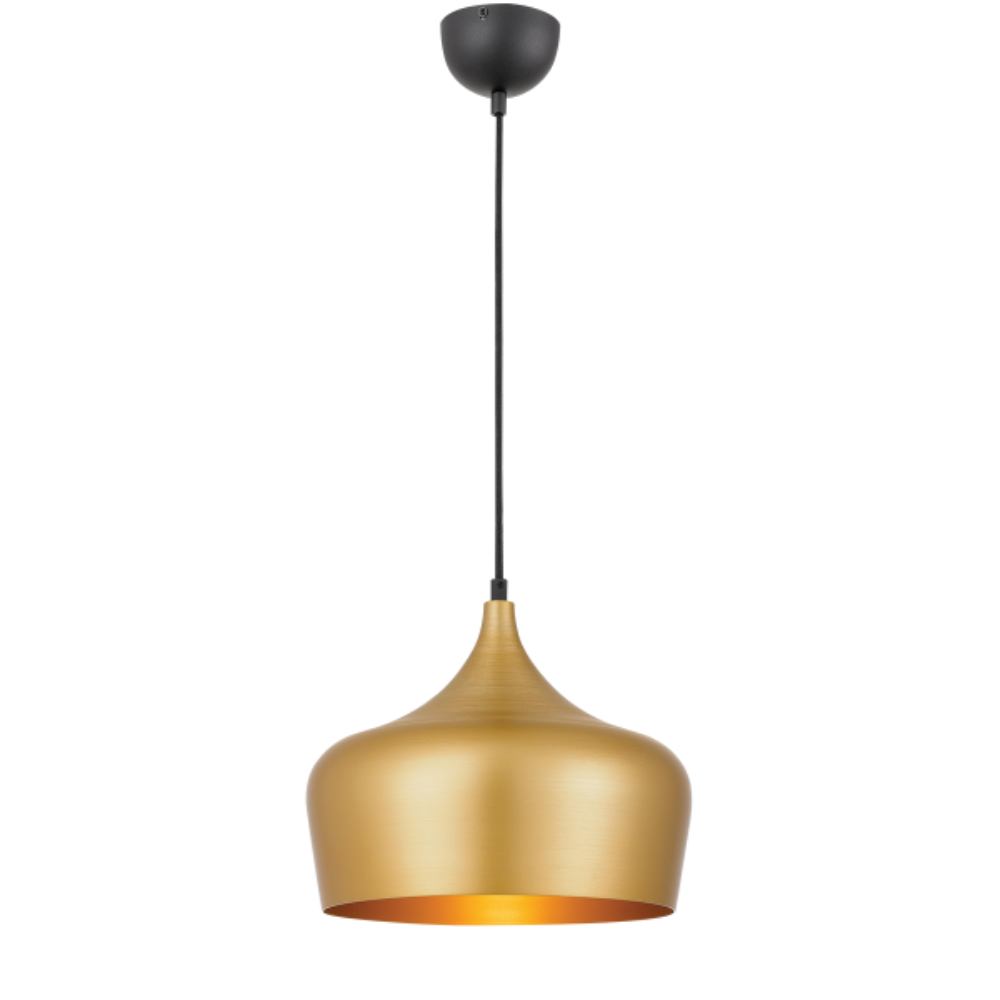 Buy Pendant Lights Australia Polk-30 1 Light Pendant Gold Brushed, Black POLK PE30-GDB