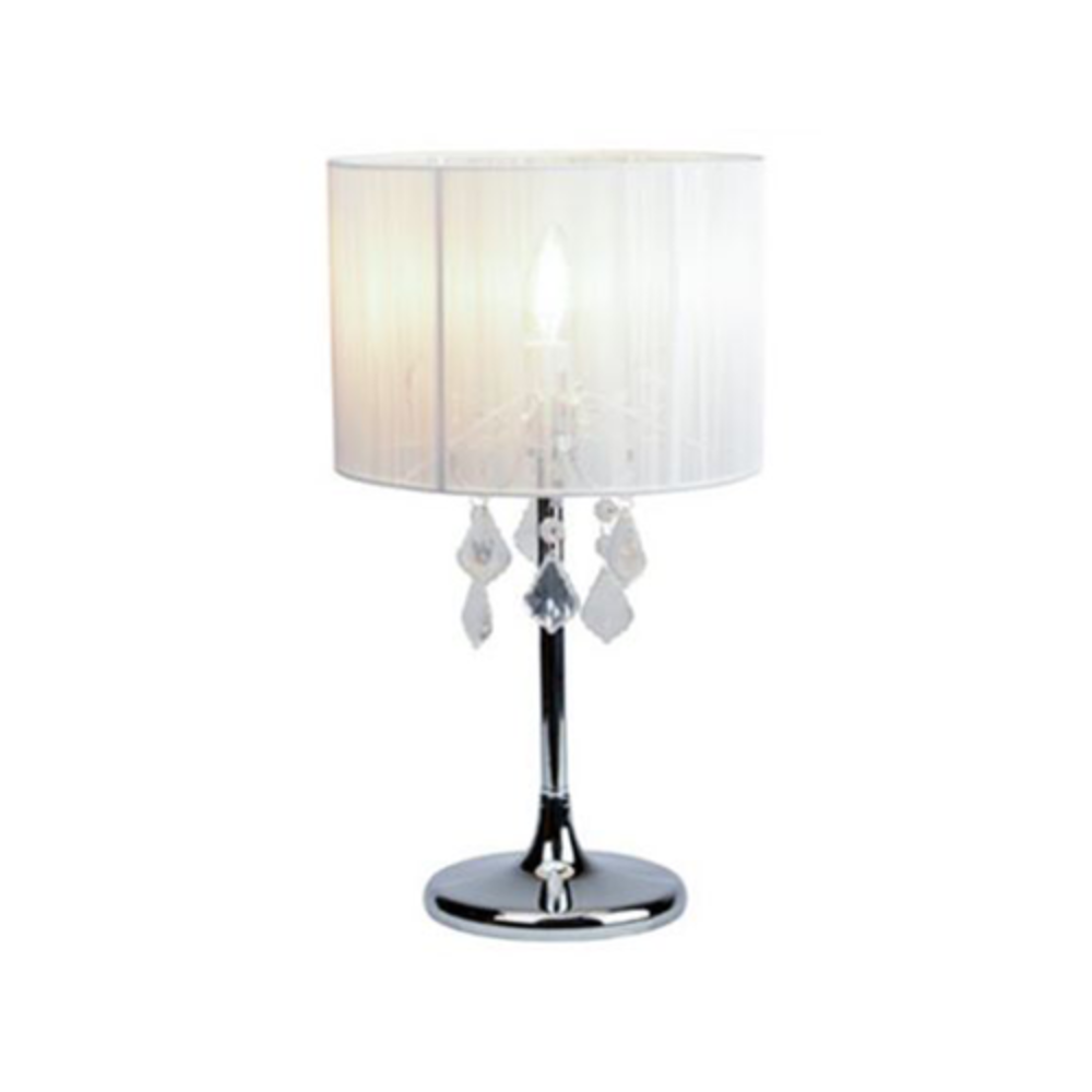 Paris Crystal Table Lamp - White - LL-14-0035W