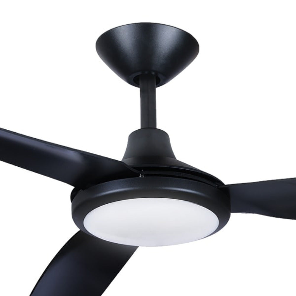 Buy DC Ceiling Fans With Light Australia Polar DC Ceiling Fan 56" with LED Matt Black Polymer Blades - P3BL586