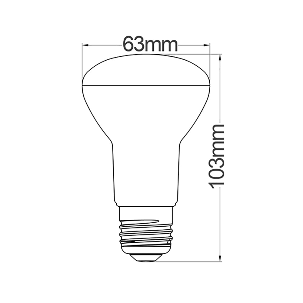 Buy LED Globes Australia R63 LED Globe ES 8W 240V Frosted Plastic 5000K - R63L2B