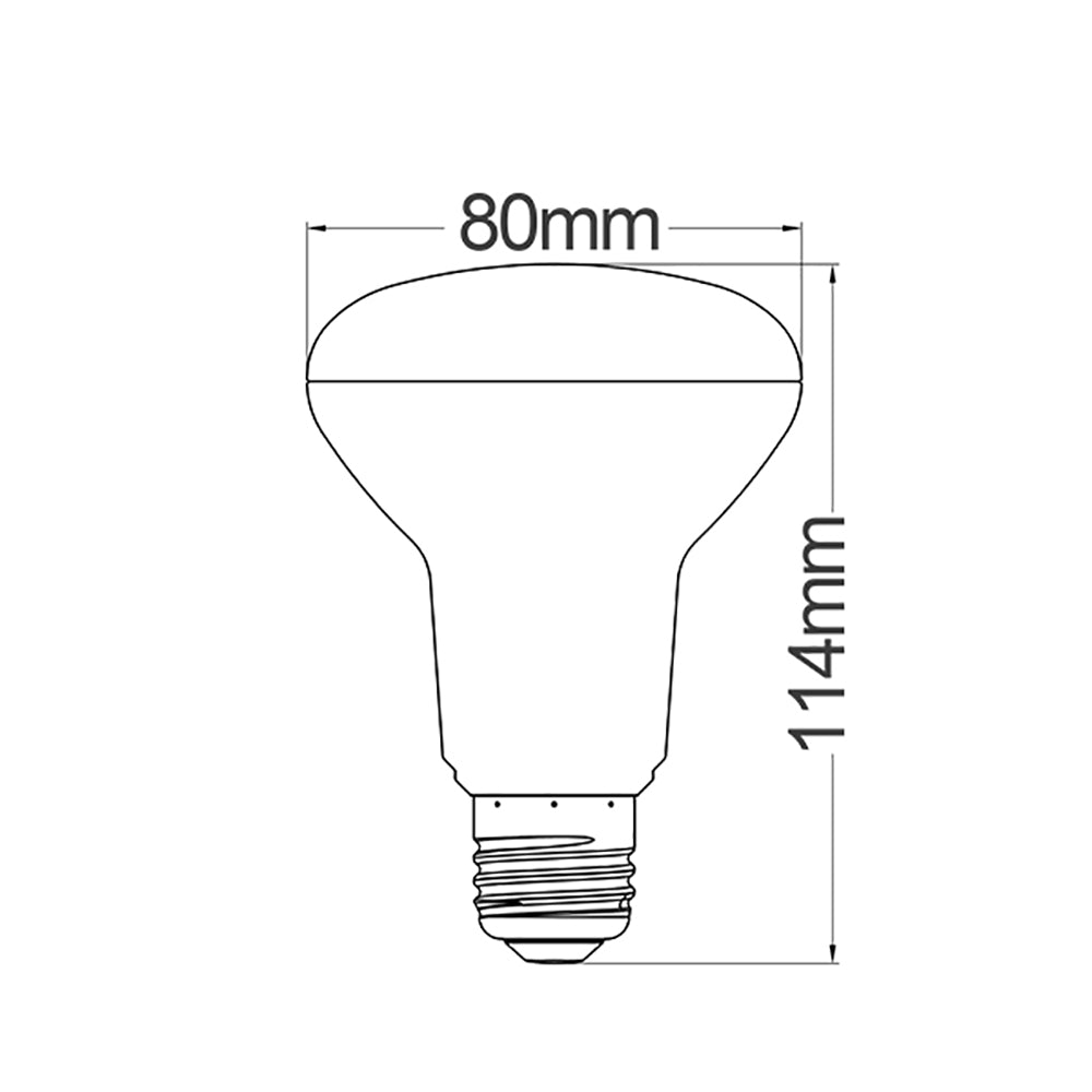 Buy LED Globes Australia R80 LED Globe ES 10W 240V Frosted Plastic 3000K - R80L1B