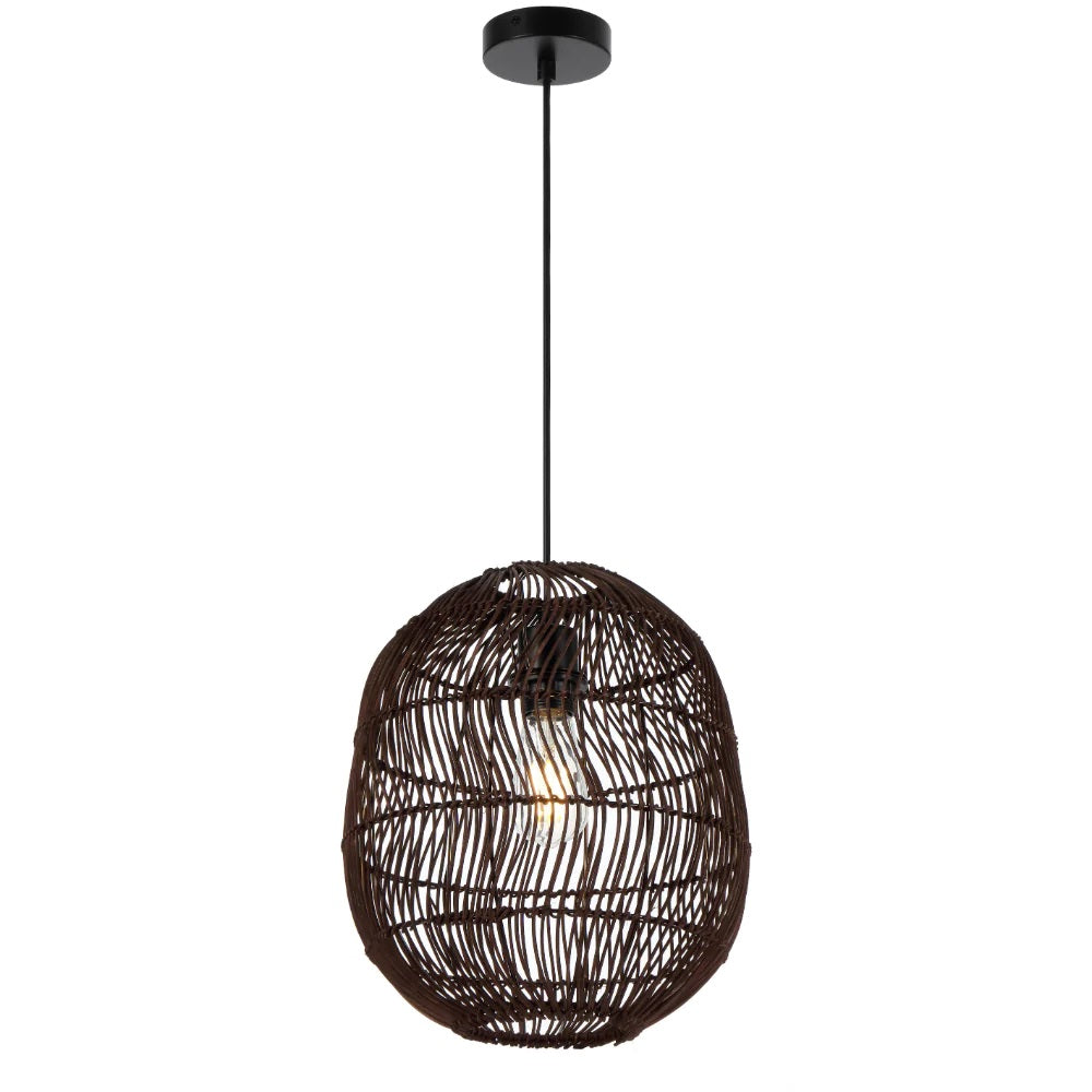 Buy Pendant Lights Australia Rana Pendant Light W300mm Brown Rattan - RANA PE30-BRN