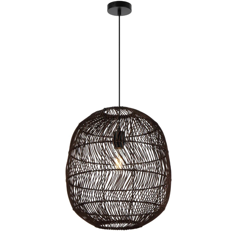 Buy Pendant Lights Australia Rana Pendant Light W400mm Brown Rattan - RANA PE40-BRN