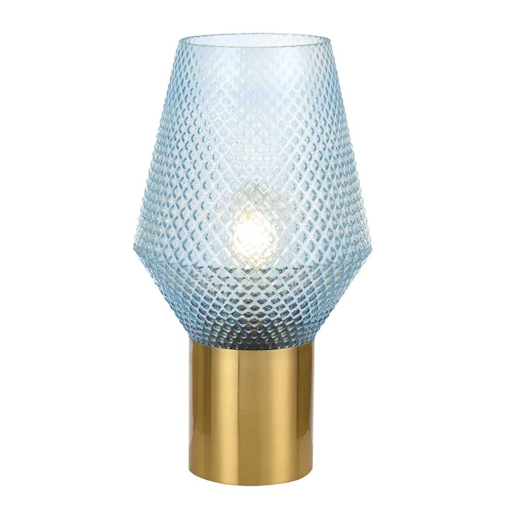 Buy Table Lamps Australia Rene 1 Light Table Lamp Blue, Antique Glass RENE TL20-BL+AG