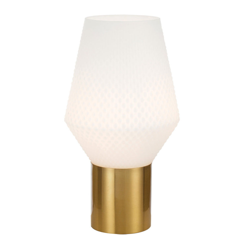 Buy Table Lamps Australia Rene 1 Light Table Lamp Opal Matt, Antique Gold RENE TL20-OM+AG