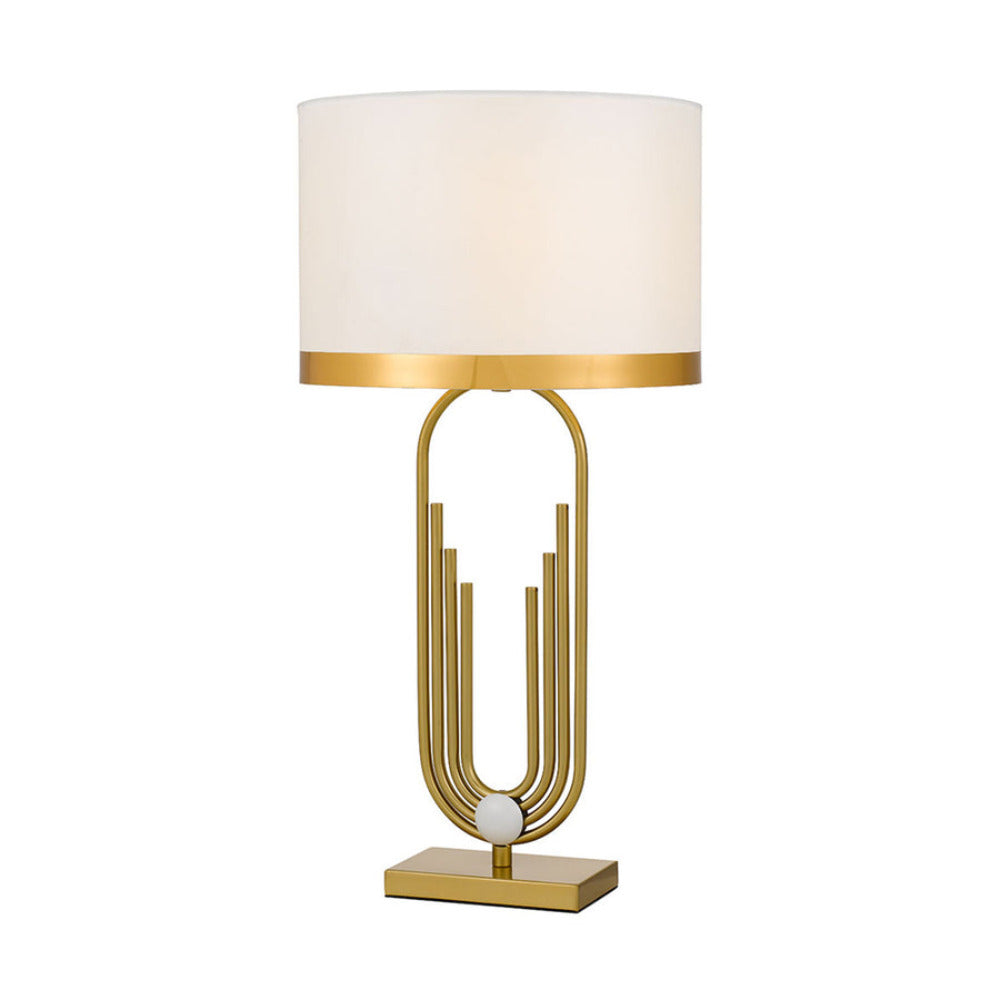 Buy Table Lamps Australia Roldan 1 Light Table Lamp Antique Gold & White - ROLDAN TL-AGWH