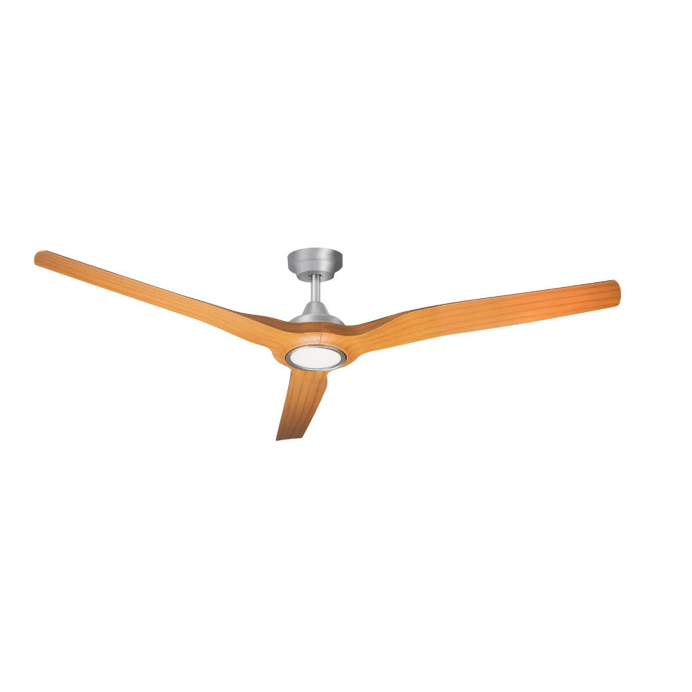 Buy DC Ceiling Fans With Light Australia Radical 3 DC Ceiling Fan 60" Bamboo LED Light Brushed Aluminium - RL333