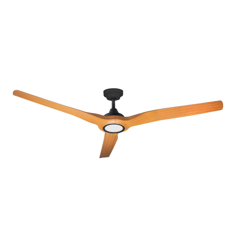 Buy DC Ceiling Fans With Light Australia Radical 3 DC Ceiling Fan 60" Bamboo LED Light Matt Black - RL334