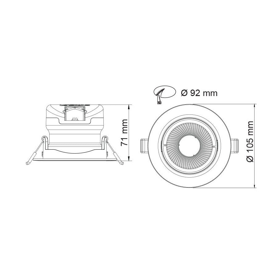 Coolum Recessed LED Downlight 9W Black Aluminium 3 CCT - S9168TC/BK