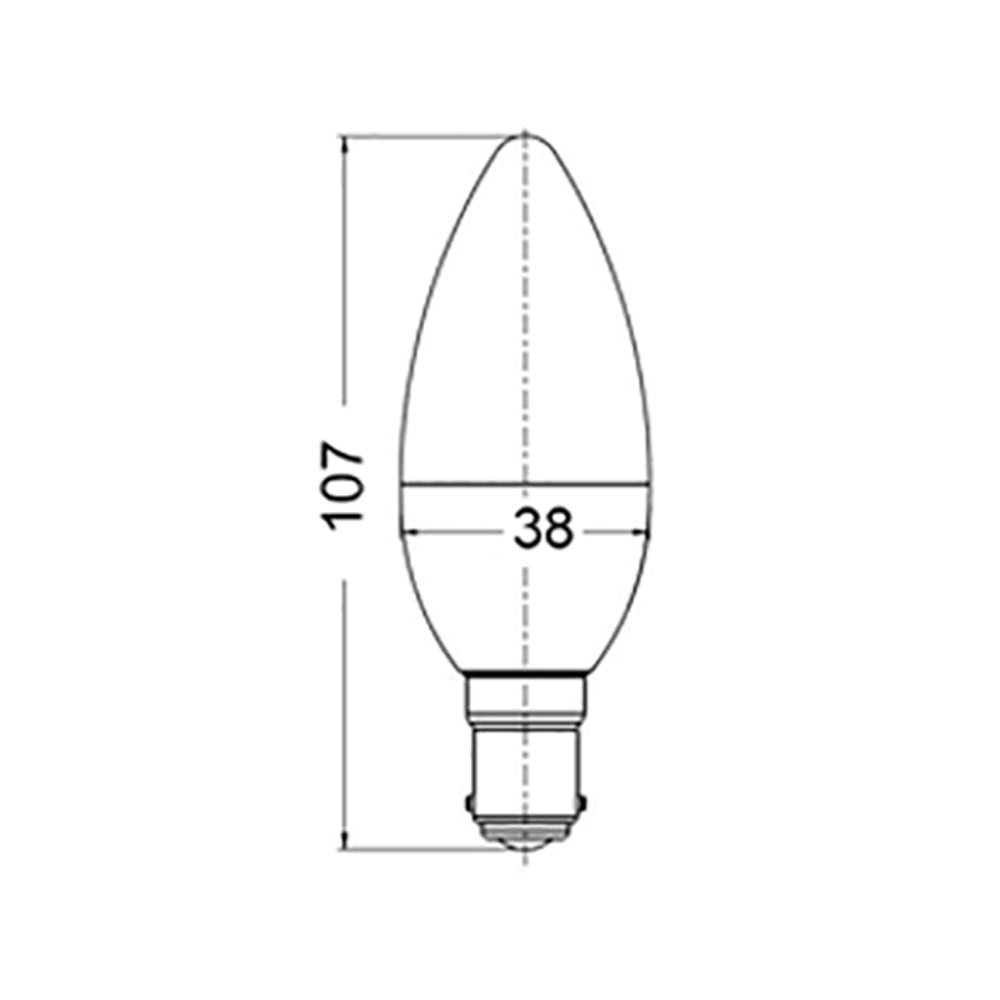 Buy LED Globes Australia Candle LED Globe SBC 6W 240V Frosted Aluminium 3000K - CAN28A