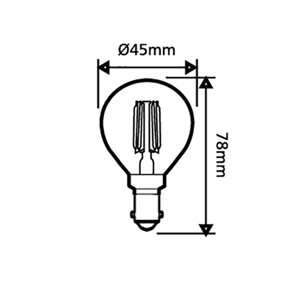 Buy LED Filament Globes Australia Fancy Round LED Filament Globe SBC 4W 240V Frosted Glass 2700K - FR45D