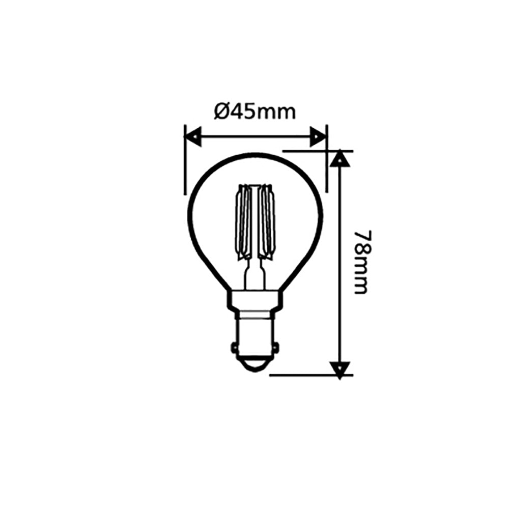 Buy LED Filament Globes Australia Fancy Round LED Filament Globe SBC 4W 240V Glass 2700K - CF34DIM