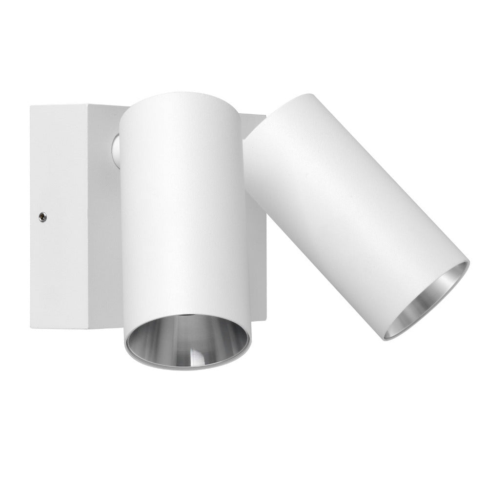 Buy Exterior Wall Lights Australia SEC Exterior Wall 2 Spot Lights White Aluminium 3CCT - SEC08