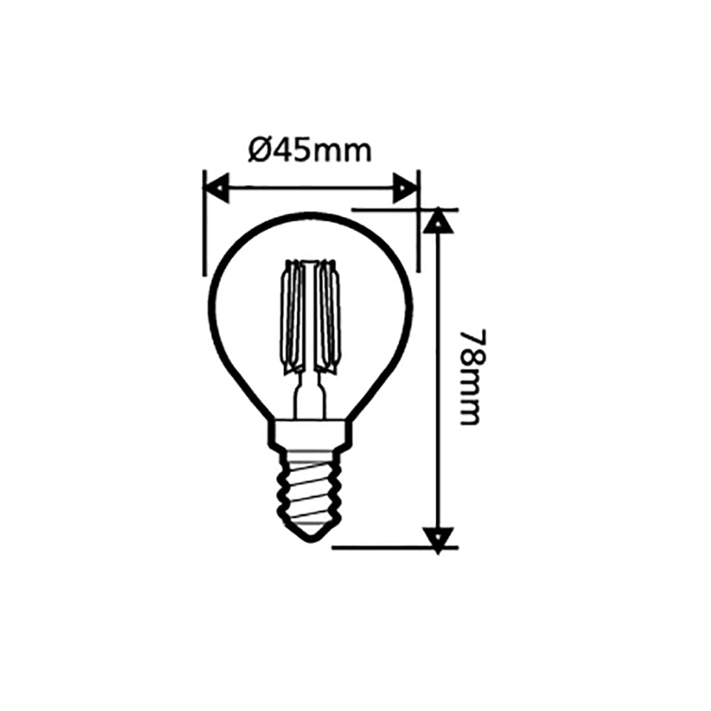 Buy LED Filament Globes Australia Fancy Round LED Filament Globe SES 4W 240V Glass 2700K - CF36DIM