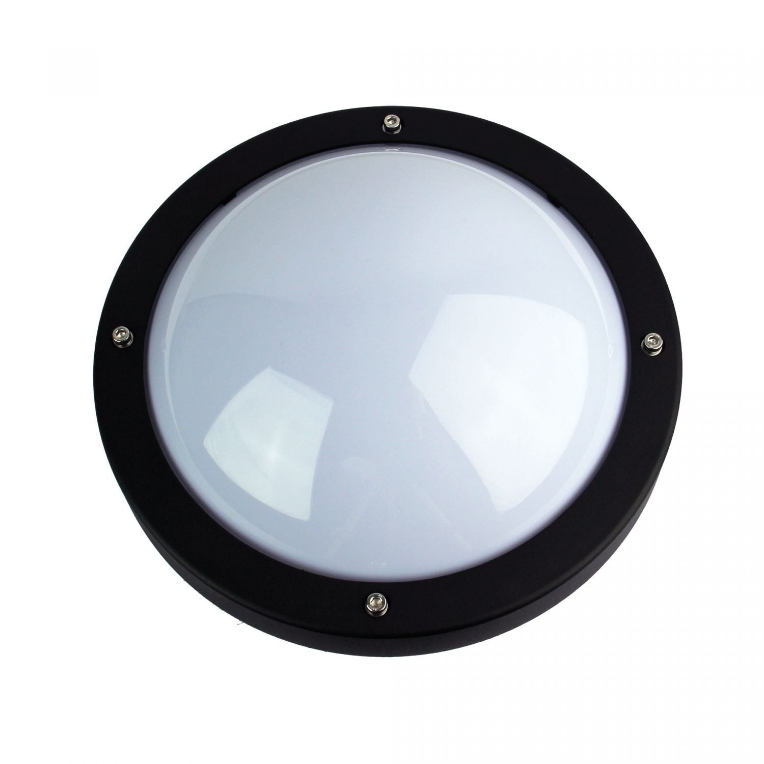 Primo 1 Light Outdoor Light Bulkhead Black Round - SG70570BK