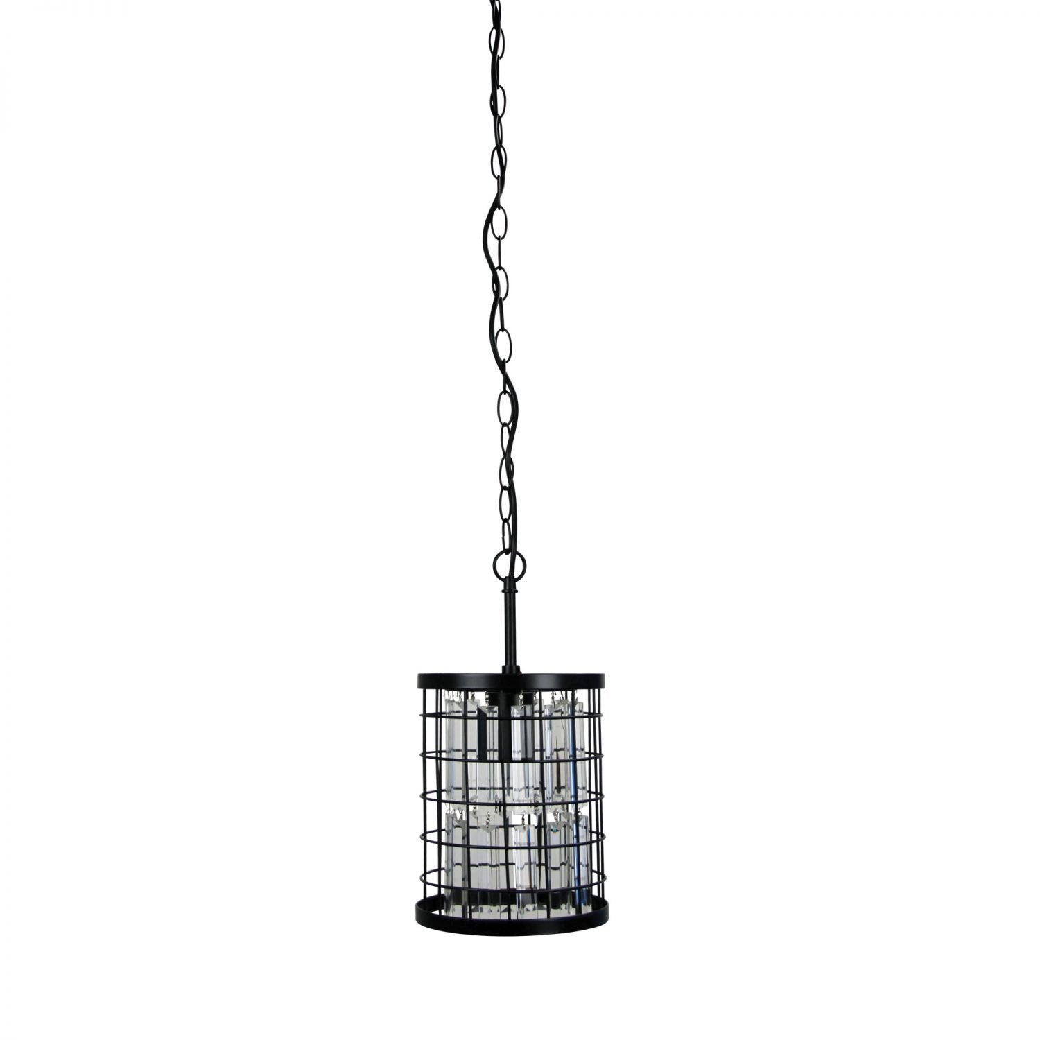 Buy Pendant Lights Australia Delaware 1 Light Pendant Black & Crystal 180mm - SL64318BK