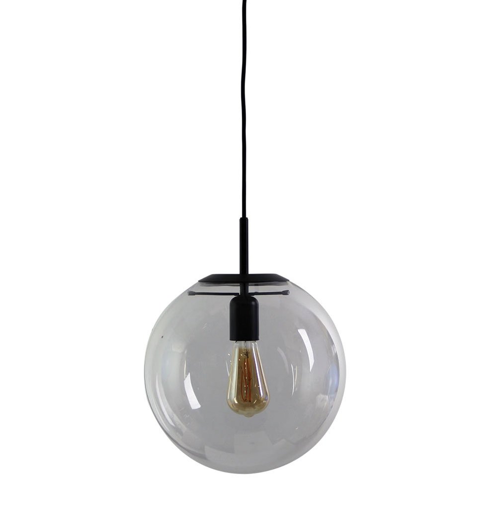 Buy Pendant lights australia - Newton 1 Light Pendant Clear & Matt Black 300mm - SL64430BK