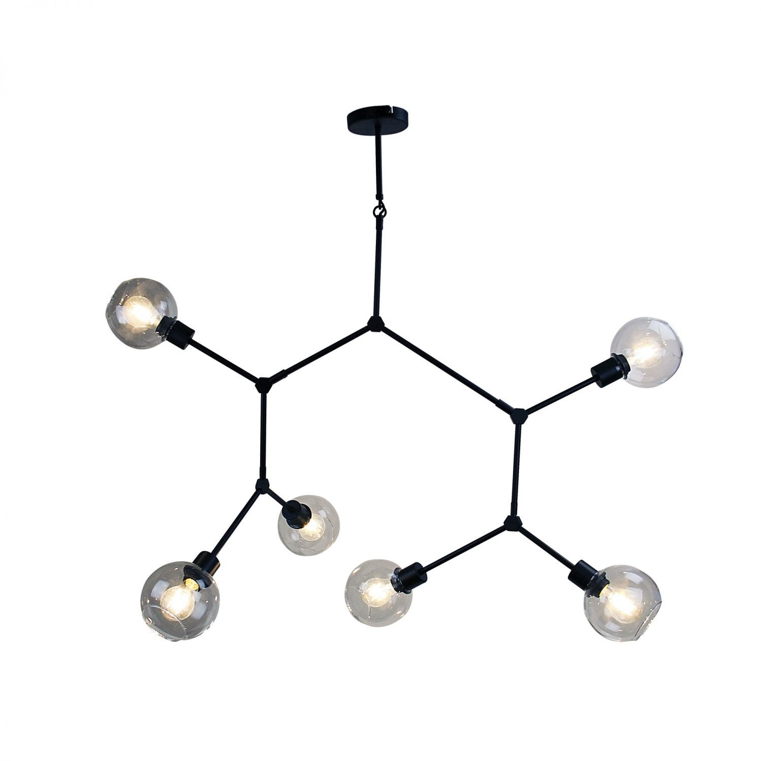 Buy Pendant lights australia - Padua 6 Light Pendant Matt Black & Clear Glass - SL64680/6BK