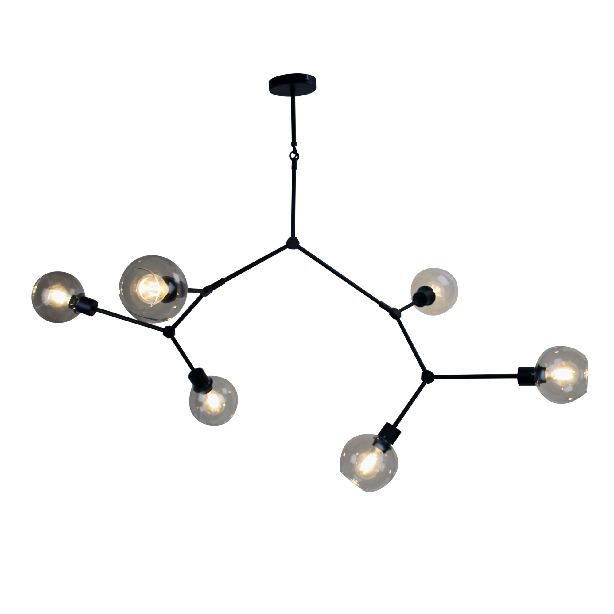 Buy Pendant Lights Australia Padua 6 Light Pendant Matt Black & Clear Glass - SL64680/6BK