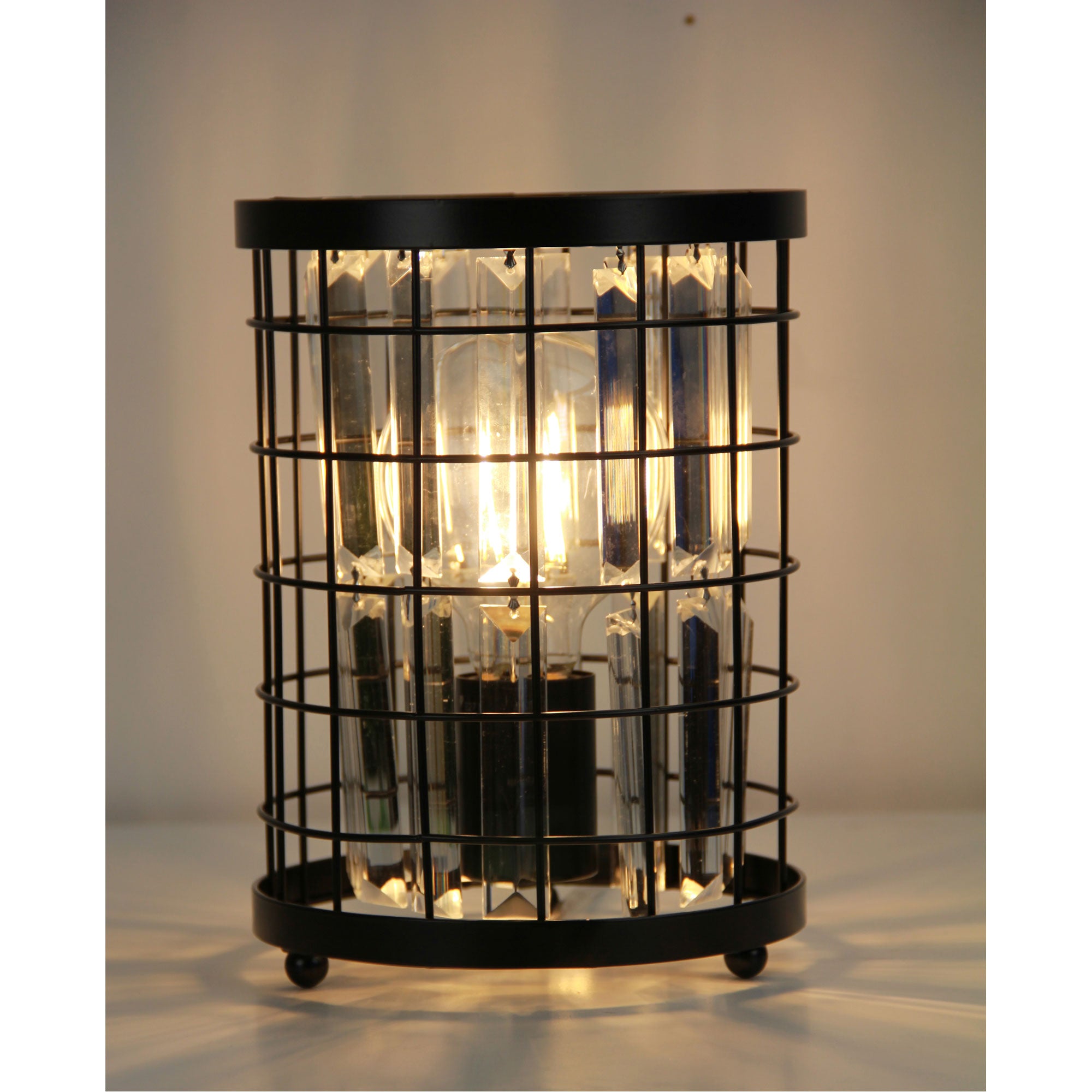 Delaware 1 Light Table Lamp Black & Crystal - SL94318BK