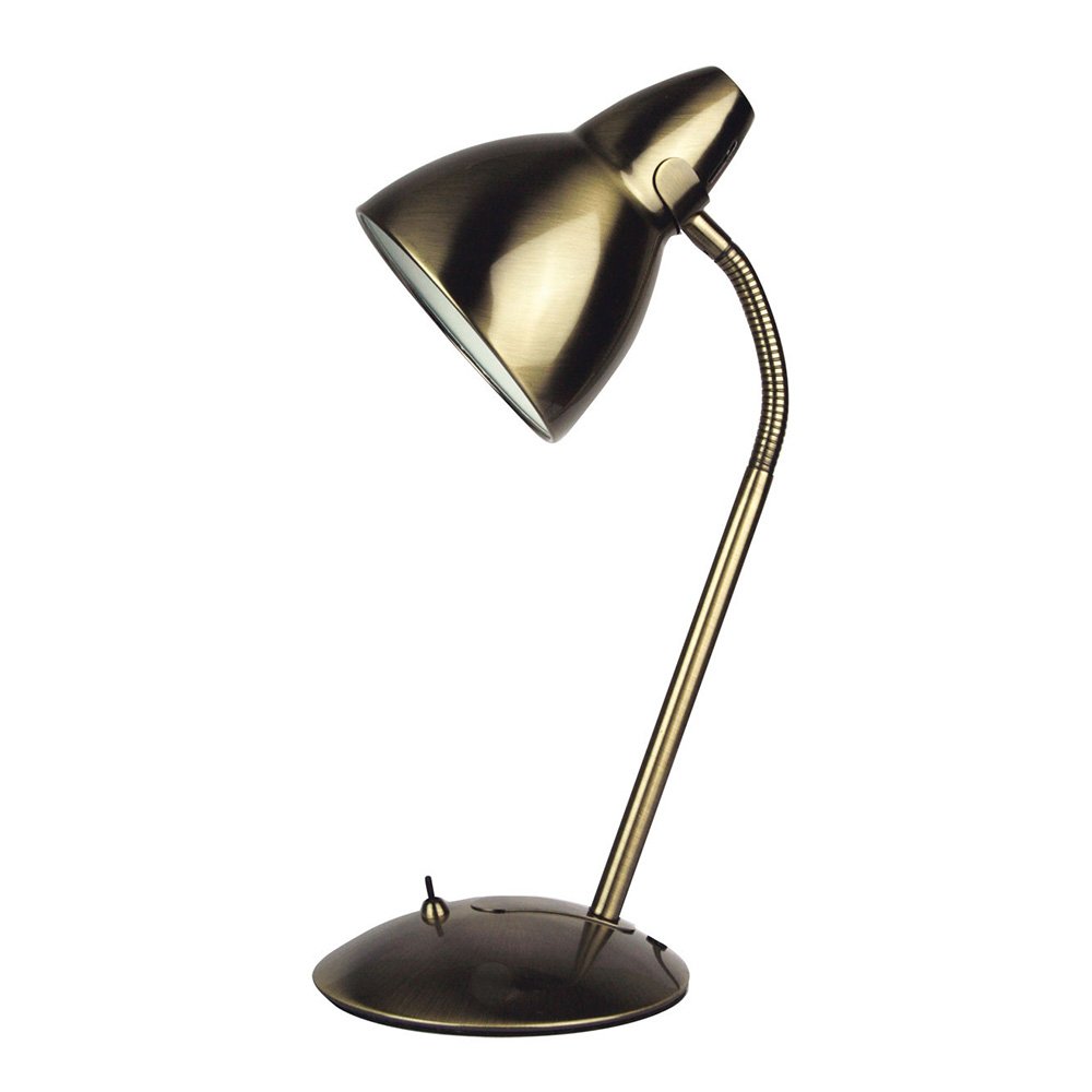 Trax 1 Light Desk Lamp Antique Brass - SL98401AB