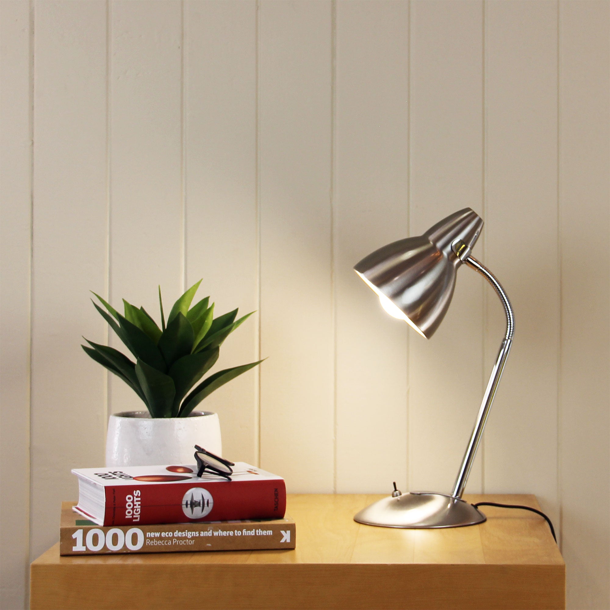Buy Desk Lamps Australia Trax 1 Light Desk Lamp Brushed Chrome - SL98401BC