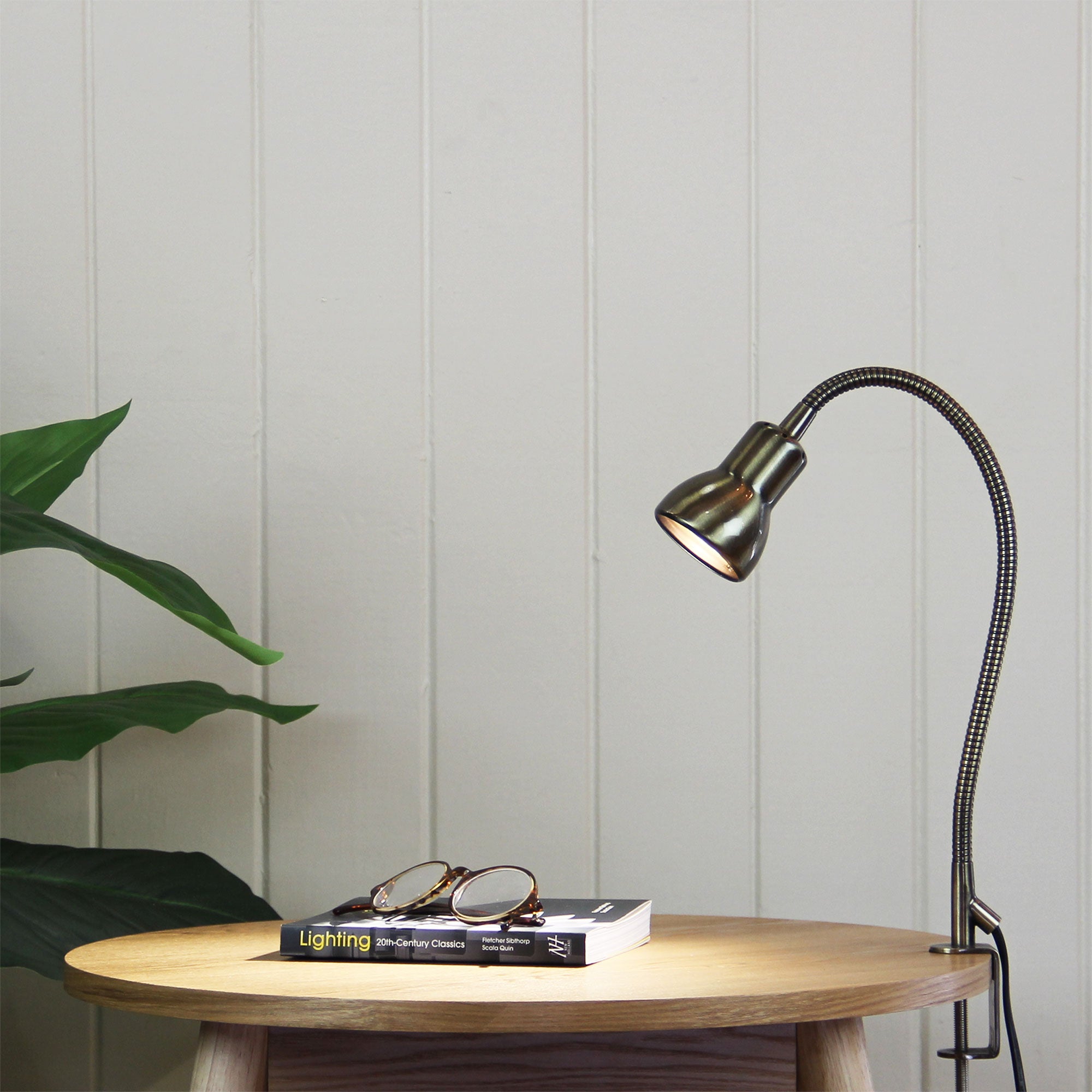 Scope 1 Light Desk Lamp With Clamp Antique Brass - SL98431AB