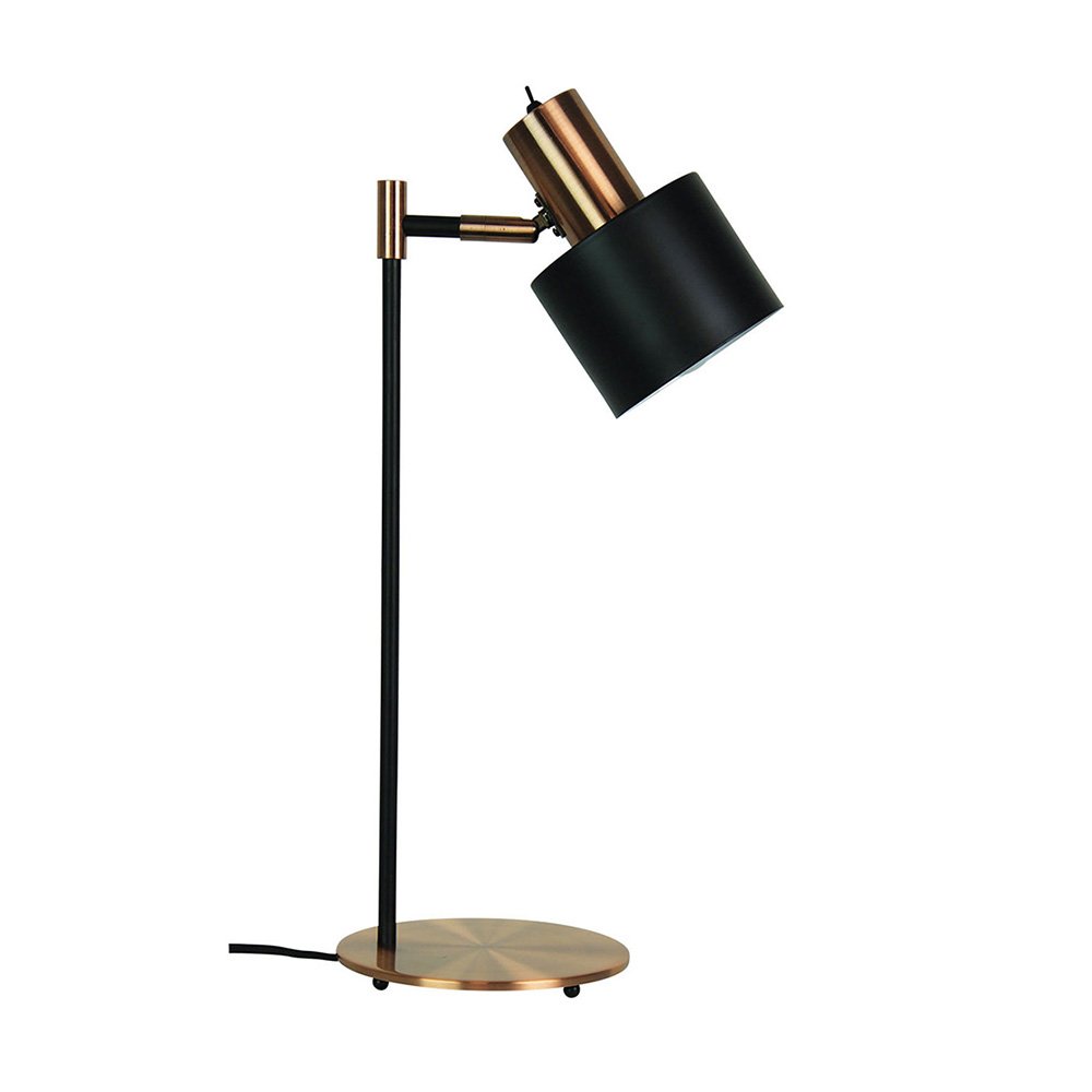 Ari 1 Light Desk Lamp Black With Copper Head - SL98786CO