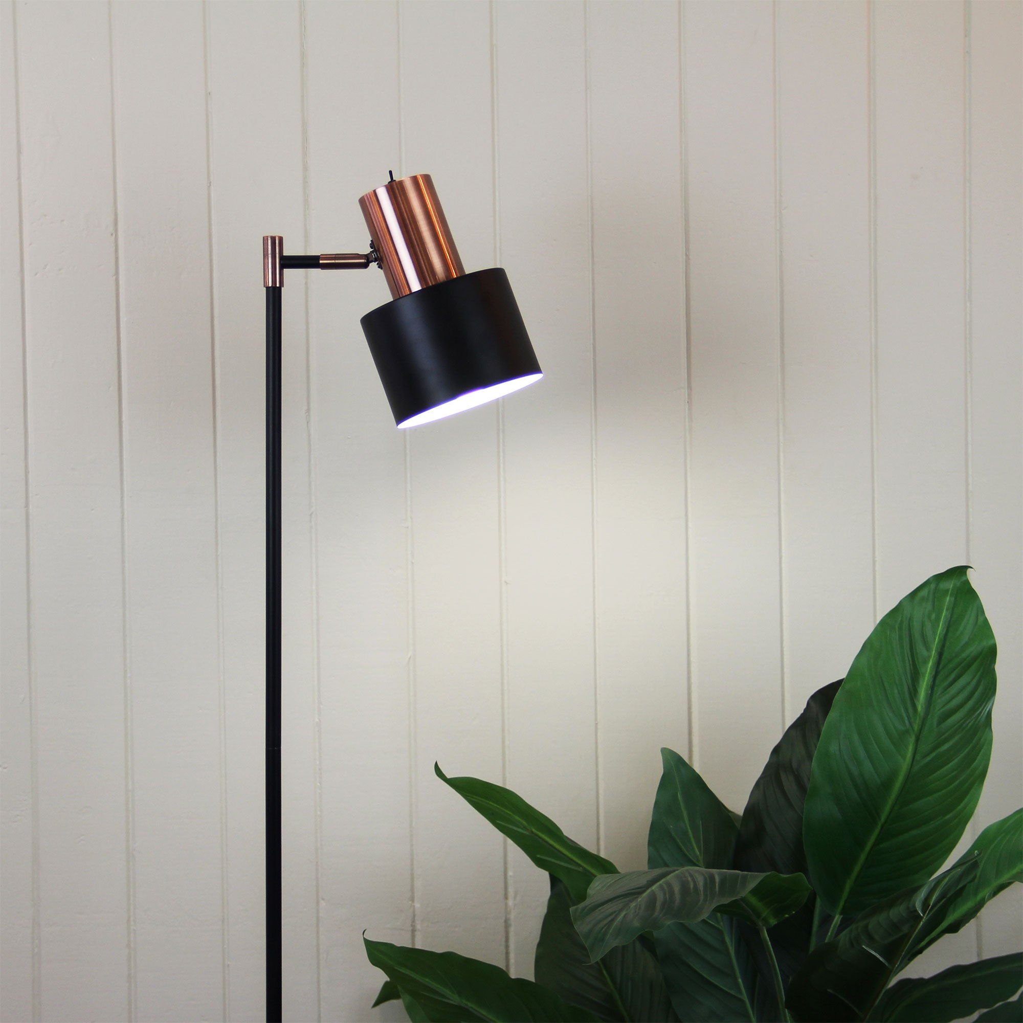 Buy Floor Lamps Australia Ari 1 Light Floor Lamp Black With Copper Head - SL98787CO