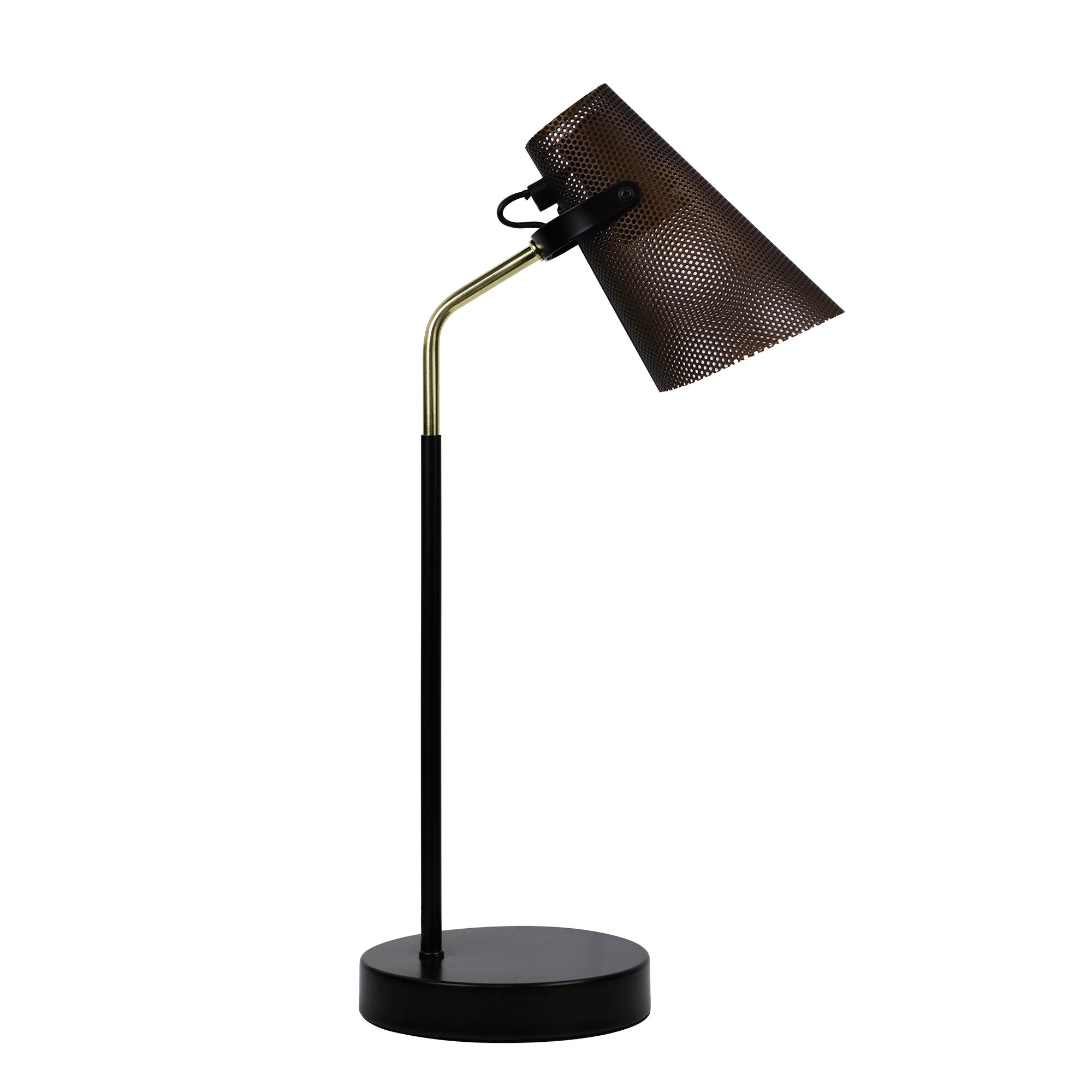 Perfo 1 Light Desk Lamp Black & Brass - SL98831AB