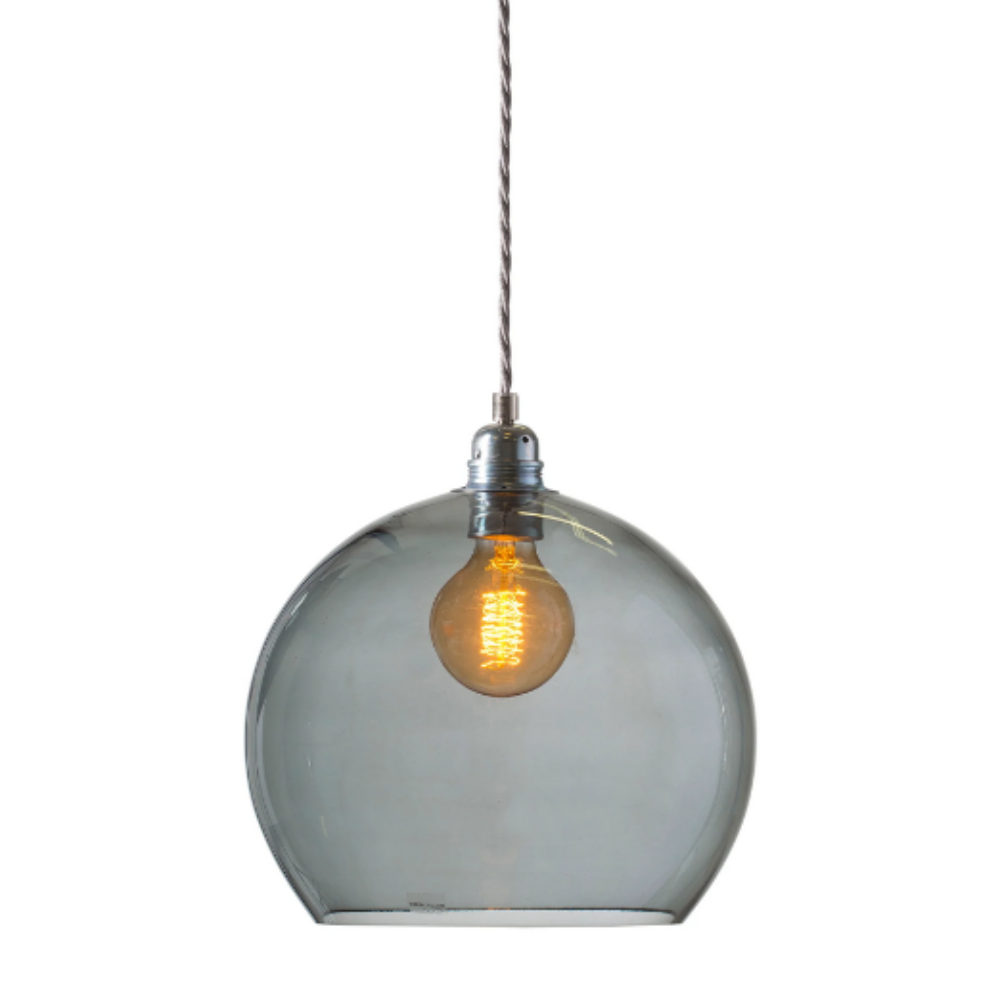 Buy Pendant Lights Australia Rowan Pendant Light W280mm Glass Matt Silver - LA101