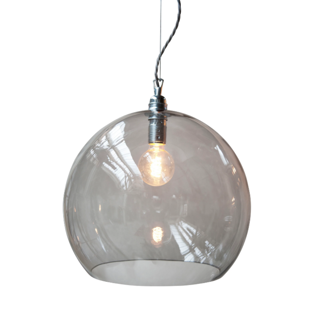 Buy Pendant Lights Australia Rowan Pendant Light W390mm Glass Matt Silver - LA1017