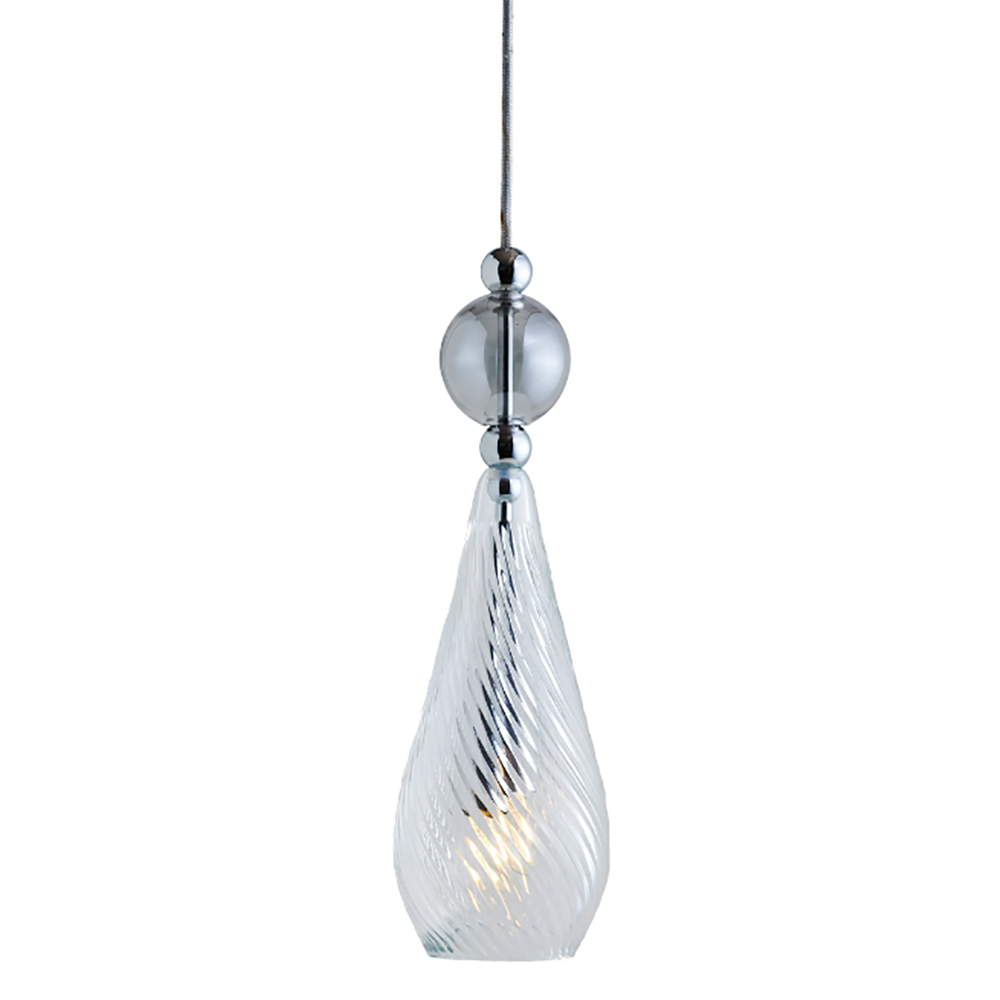 Buy Pendant Lights Australia Smykke Pendant Light W125mm Swirl Clear Glass - LA1011